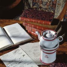 "Cafetière de Balzac, épreuve corrigée des "Illusions Perdues". La Pâquerette, livres de la bibliothèque personnelle de Balzac". Paris, Maison de Balzac. © Daniel Lifermann / Maison de Balzac / Roger-Viollet