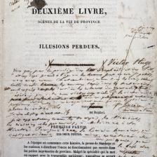 Honoré de Balzac (1799-1850). Epreuve corrigée des "Illusions Perdues" : deuxième livre, scènes de la vie de province (modification de la dédicace). Paris, Maison de Balzac. © Maison de Balzac / Roger-Viollet