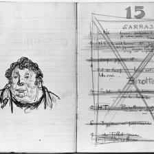 Charles Huard (1874-1965). Cahier de croquis pour l'illustration de "La Comédie humaine", Edition Conard 1910-1912, page 15. Paris, Maison de Balzac. © Maison de Balzac / Roger-Viollet