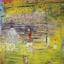 Raoul Dufy (1877-1953). "La fée électricité", détail : l'expérience de Cavendish. Huile sur contreplaqué, 1937. Paris, musée d'Art moderne. © Eric Emo / Musée d'Art Moderne / Roger-Viollet © ADAGP