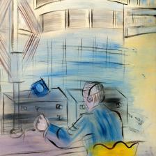 Raoul Dufy (1877-1953). "La fée électricité", détail : employé. Huile sur contreplaqué, 1937. Paris, musée d'Art moderne. © Eric Emo / Musée d'Art Moderne / Roger-Viollet © ADAGP