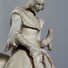 Marie d'Orléans (Marie Christine Caroline Adélaïde Françoise Léopoldine d'Orléans, dite Marie d'Orléans, 1813-1839 ), sculpteur. Cavalier sautant une palissade (La chasse au faucon), détail. Plâtre. Vers 1835-1838. Paris, musée de la Vie Romantique. © Musée de la Vie Romantique / Roger-Viollet