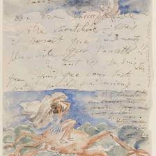 Antoine Bourdelle (1861-1929). "La naissance de Vénus Poucette sur un crabe". Plume et encre brune, aquarelle sur papier vélin. Paris, musée Bourdelle.  © Musée Bourdelle / Roger-Viollet 