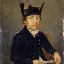  A. Donchery. "Pierre François Palloy, dit le Patriote (1755-1835), entrepreneur chargé de la démolition de la Bastille, en costume de la garde nationale". Huile sur toile. Paris, musée Carnavalet. © Musée Carnavalet / Roger-Viollet 