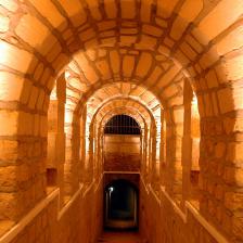 Consolidation de la galerie sur deux étages de carrière, Catacombes, Paris.  © Musée Carnavalet / Christophe Fouin / Mairie de Paris