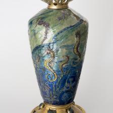 Eugène Feuillâtre (1870-1916), Vase La mer, Émail translucide sur cuivre, vers 1912. © Florian Kleinefenn / Paris Musées