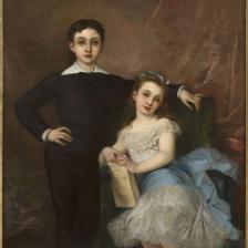 André-Charles Voillemot. "Portrait de Georges et Jeanne en 1879". Huile sur toile. Paris, Maison de Victor Hugo.  © Maisons de Victor Hugo / Roger-Viollet 