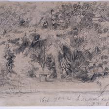 Eugène Delacroix (1798-1863). "Vue du parc de Nohant". Crayon noir, 1842. Paris, musée de la Vie romantique. © Musée de la Vie Romantique / Roger-Viollet