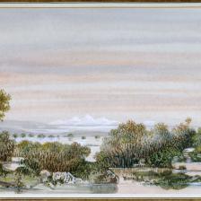 George Sand (1804-1876). "Dendrite : paysage imaginaire". Aquarelle sur papier. Paris, musée de la Vie Romantique. © Musée de la Vie Romantique / Roger-Viollet